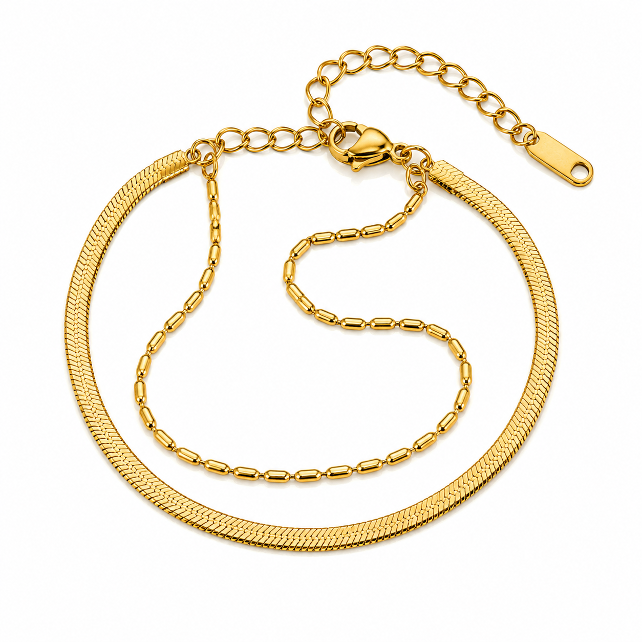 Luxury Gold Bracelet Set – Stainless Steel Layered Chain Bracelets
