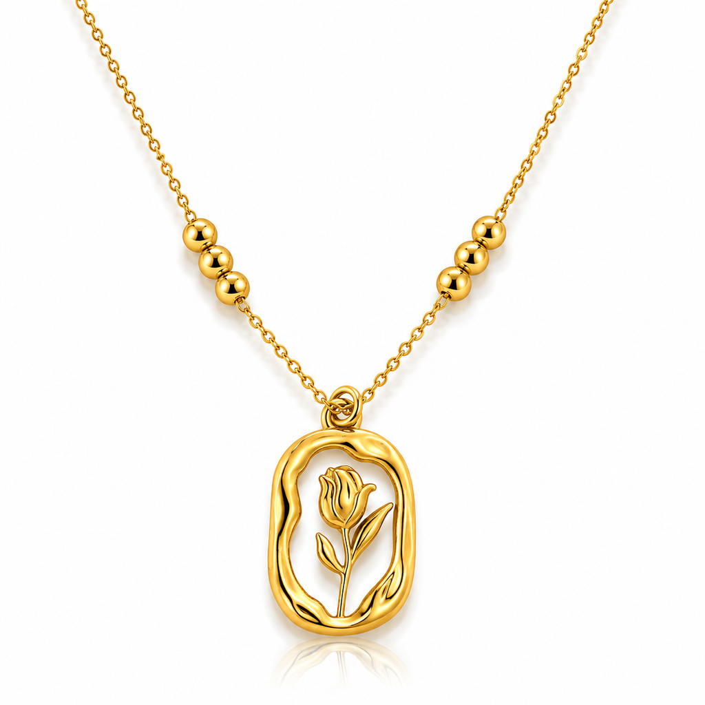 Rose Bloom Pendant Necklace