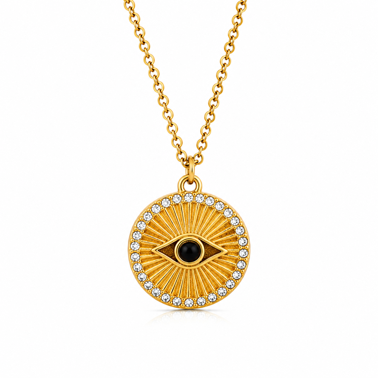 Evil Eye Radiance Necklace – 18K Gold Plated Stainless Steel Pendant