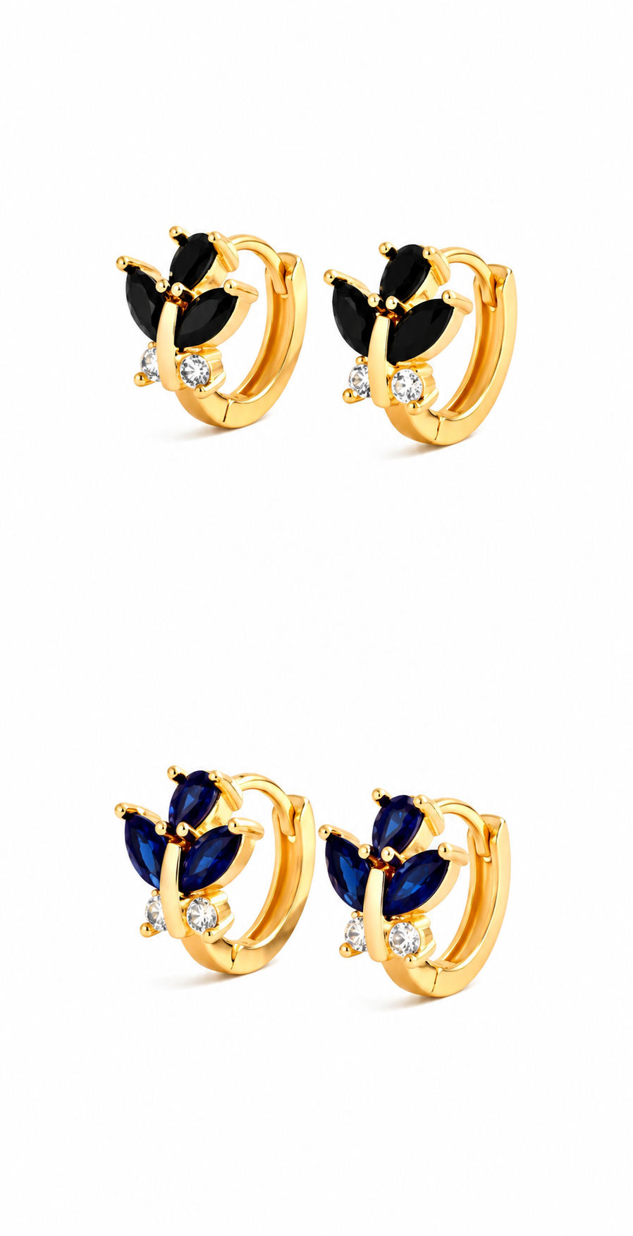 Bloom Crystal Huggie Earrings – Floral Luxury Collection