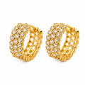 Luxe Crystal Hoop Earrings – Sparkling Gold Elegance
