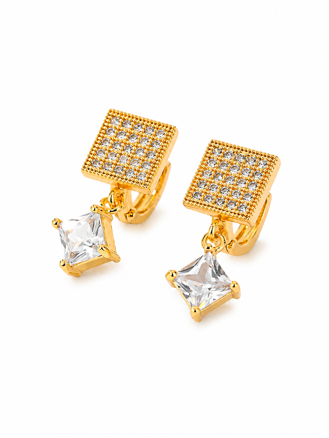 Mosaic Square Crystal Earrings