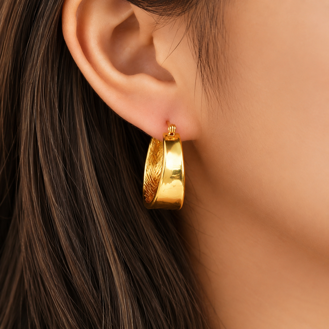 Geometric Gold Hoop Earrings – Modern Luxury Collection