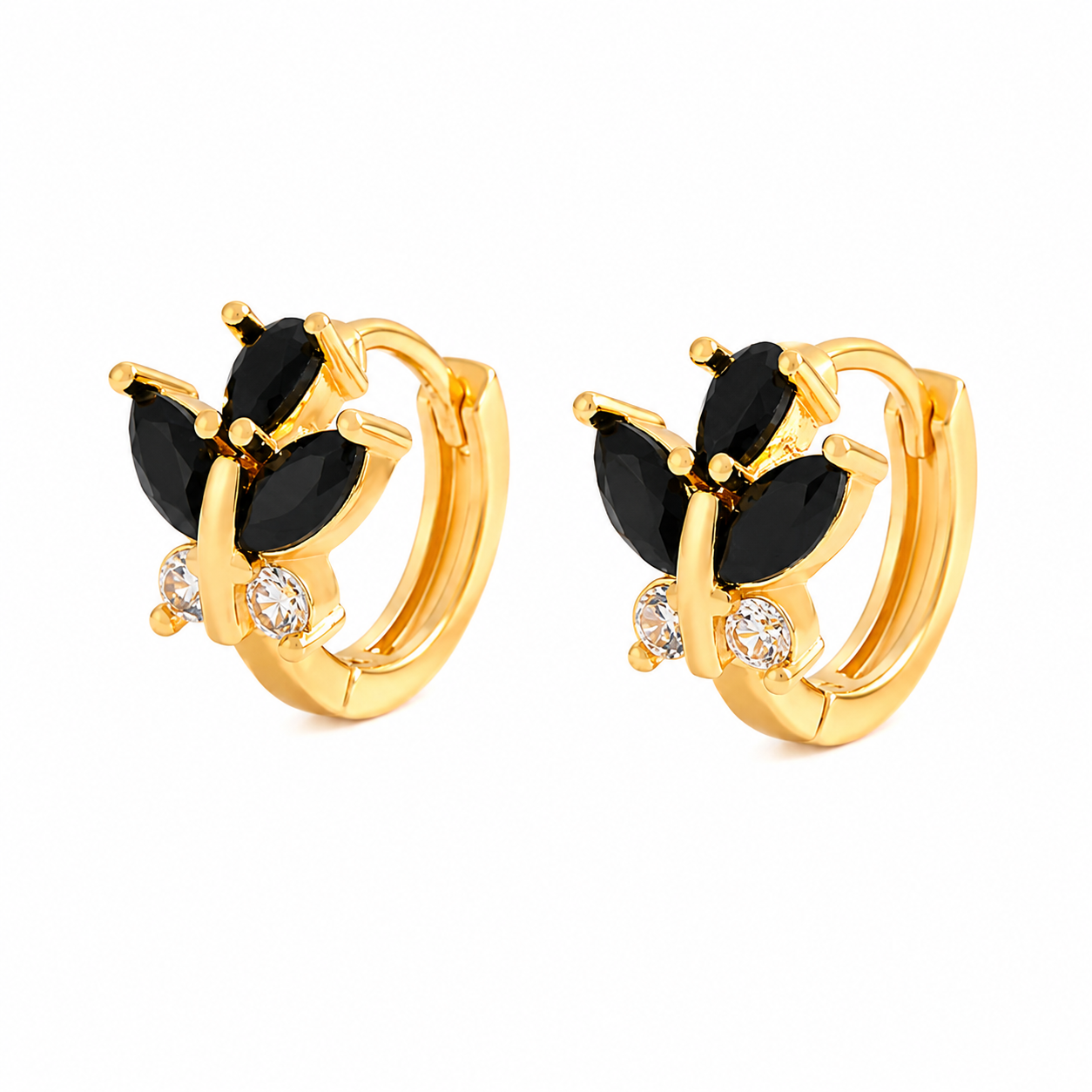 Bloom Crystal Huggie Earrings – Floral Luxury Collection