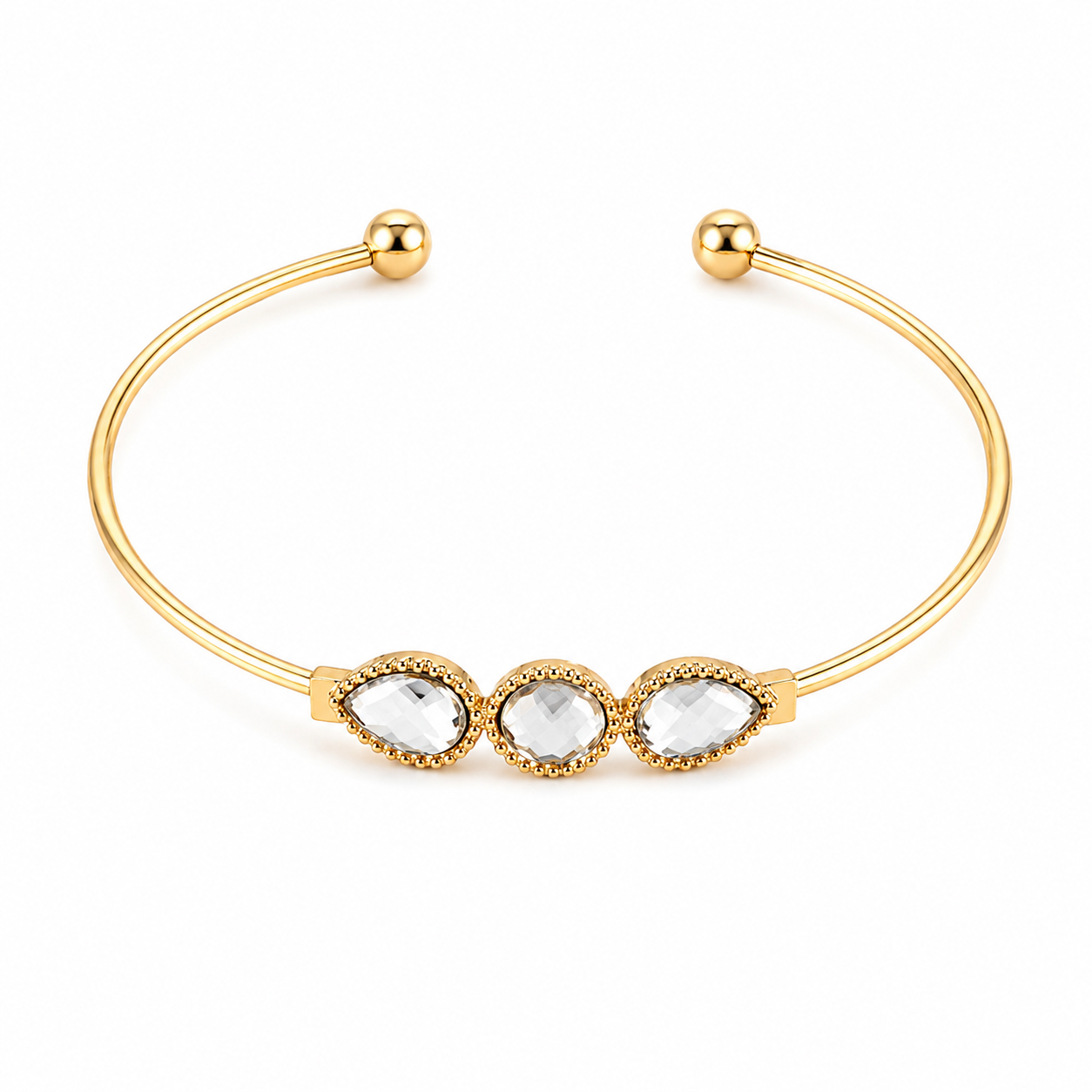 Luxe Layered Diamond Bangle Set – 18K Gold Plated Stackable Bracelets