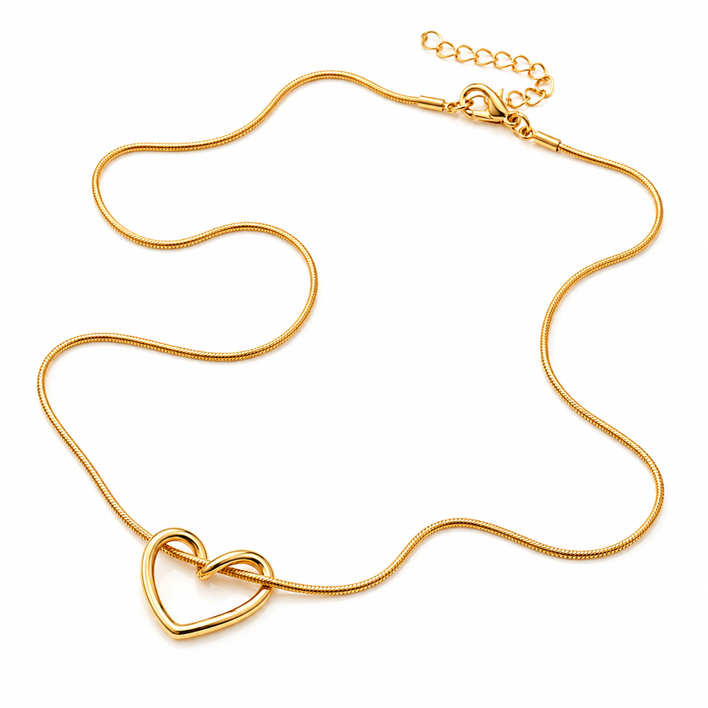 Open Heart Necklace – Minimalist Love Pendant
