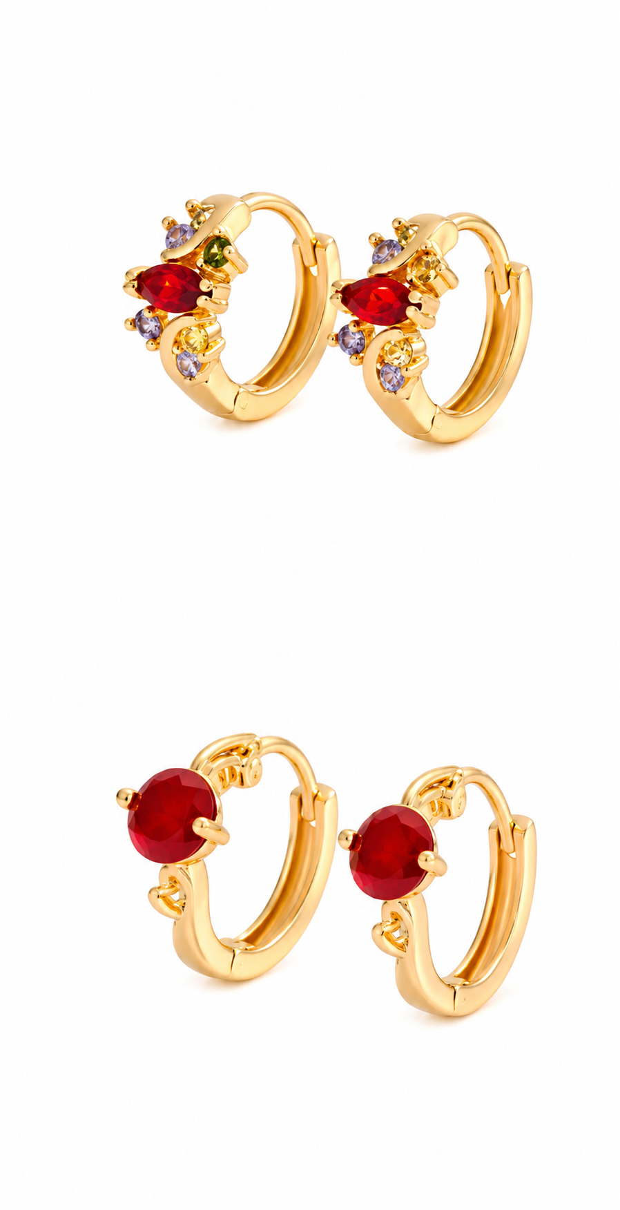 Bloom Crystal Huggie Earrings – Floral Luxury Collection