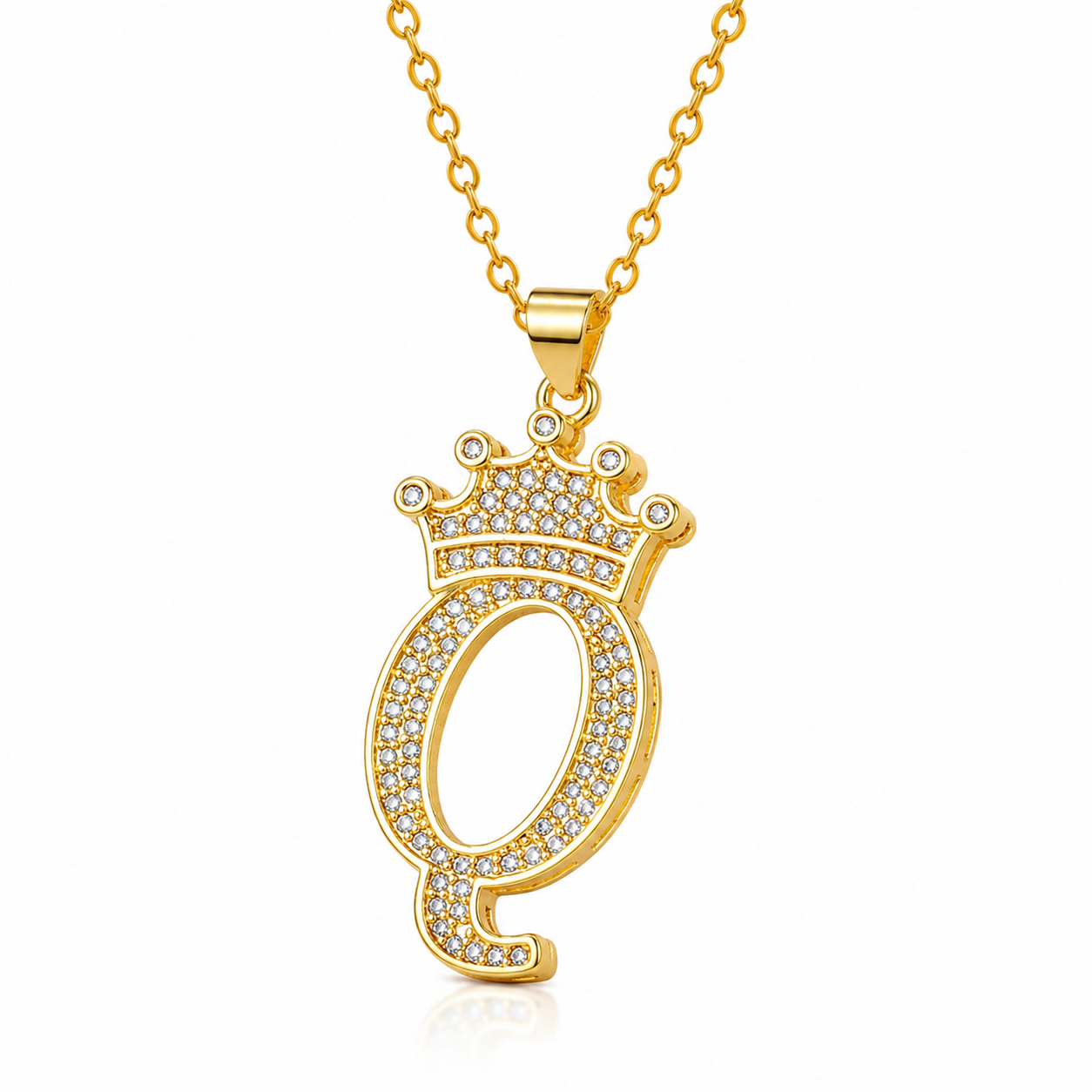 Royal Initial Crown Necklace