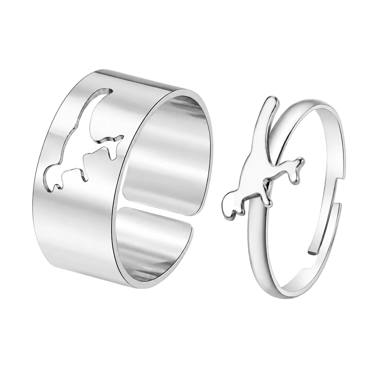 Butterfly Charm Ring Set