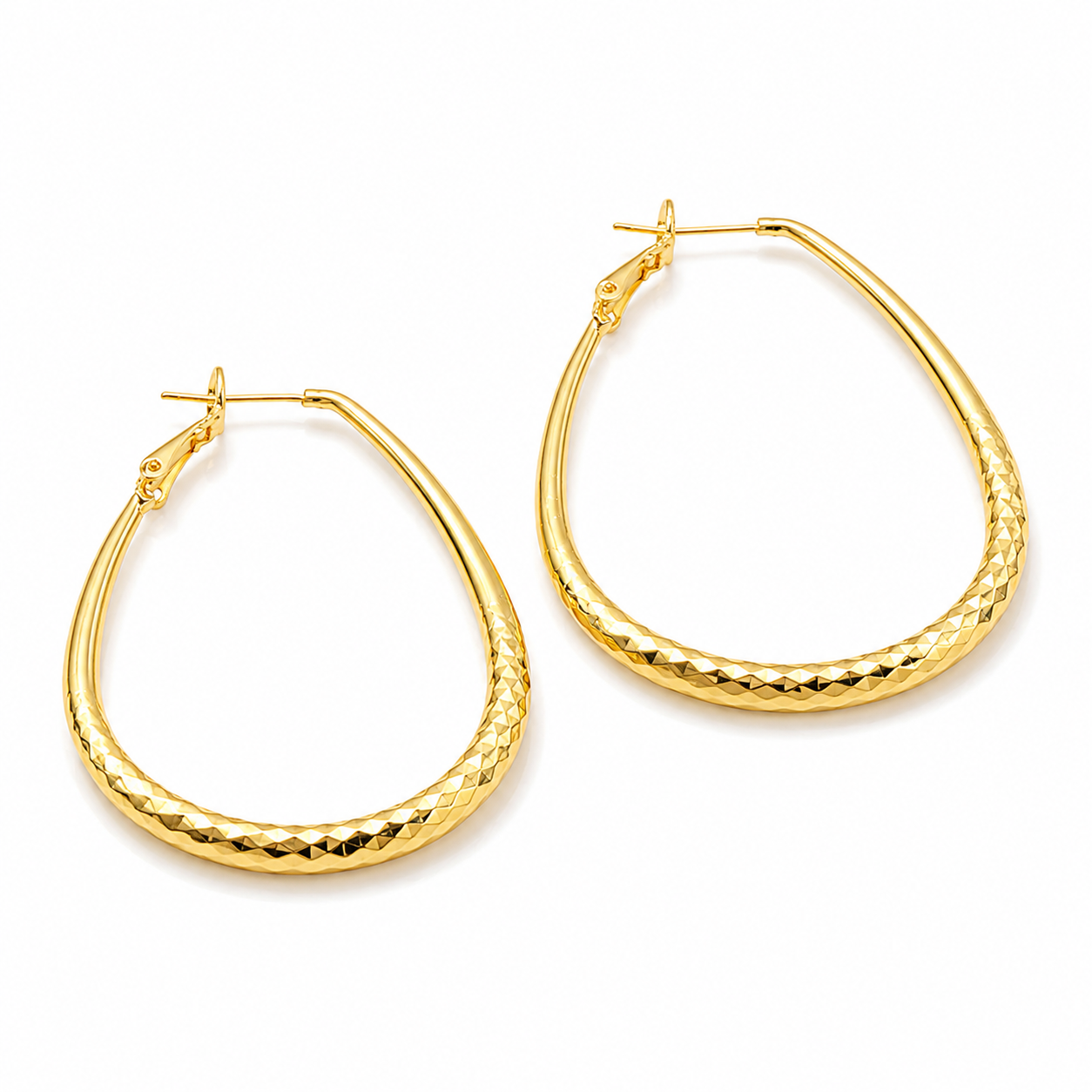 Luxe Oval Hoop Earrings – Hypoallergenic Gold Statement Earrings