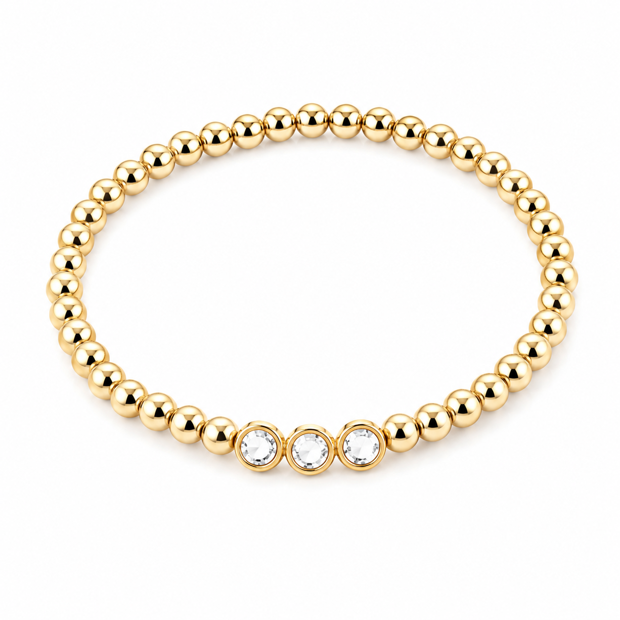 Luxe Layered Diamond Bangle Set – 18K Gold Plated Stackable Bracelets