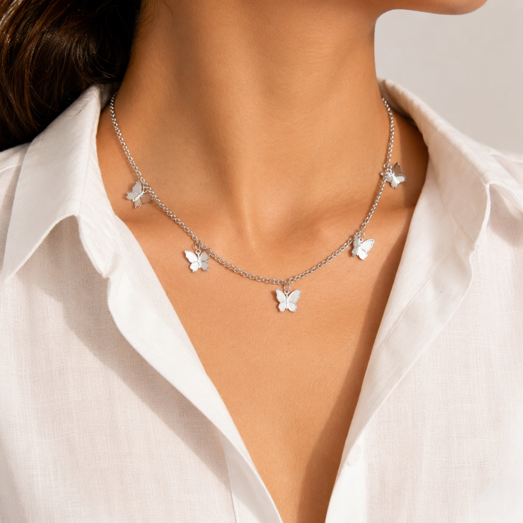 Butterfly Charm Necklace – Elegant Minimalist Gold Pendant