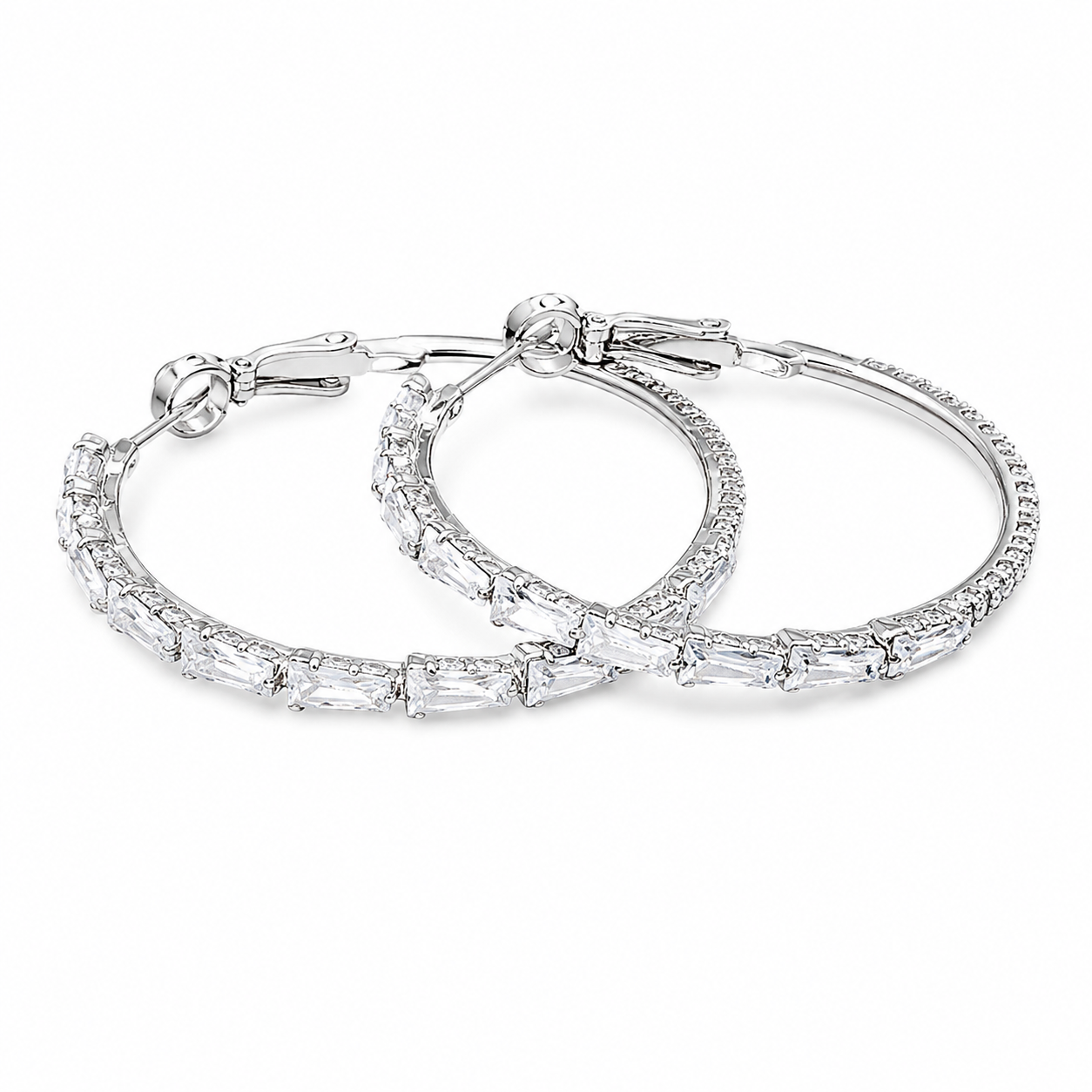 Royal Crystal Hoop Earrings – Luxury Zircon Statement Hoops
