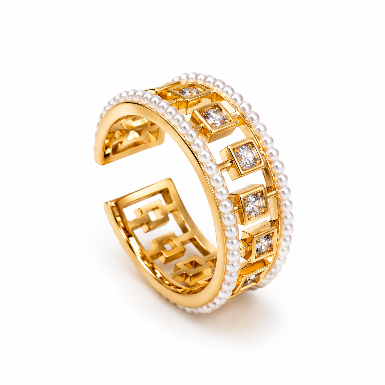 Pearl Royale Zircon Ring