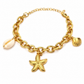 Starfish Pearl Charm Bracelet – Elegant Ocean-Inspired Gold Bracelet