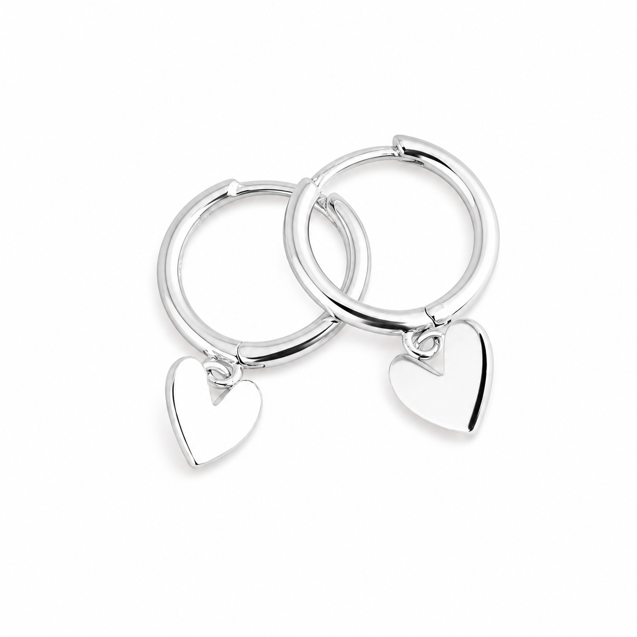 Love Heart Hoop Earrings – Minimalist Gold Charm Earrings