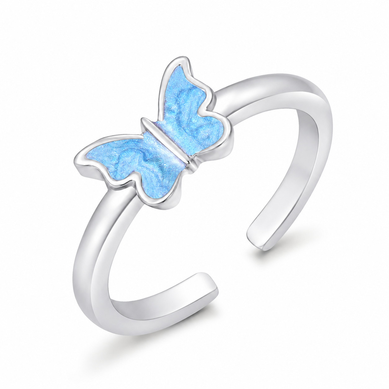 Butterfly Charm Ring Set