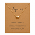 Zodiac Sign Necklace with Gift Card – 18K Gold Plated Pendant