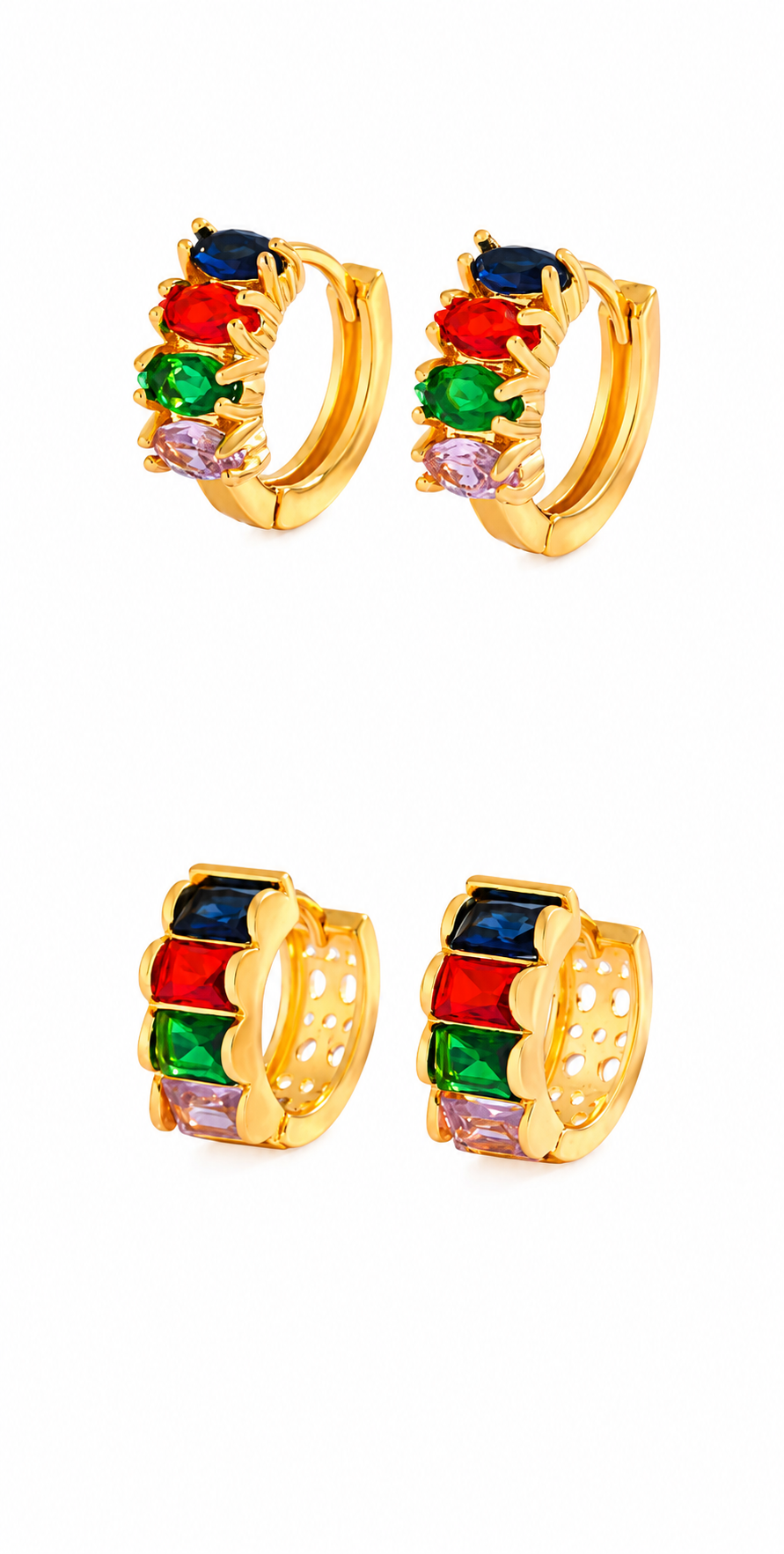 Bloom Crystal Huggie Earrings – Floral Luxury Collection