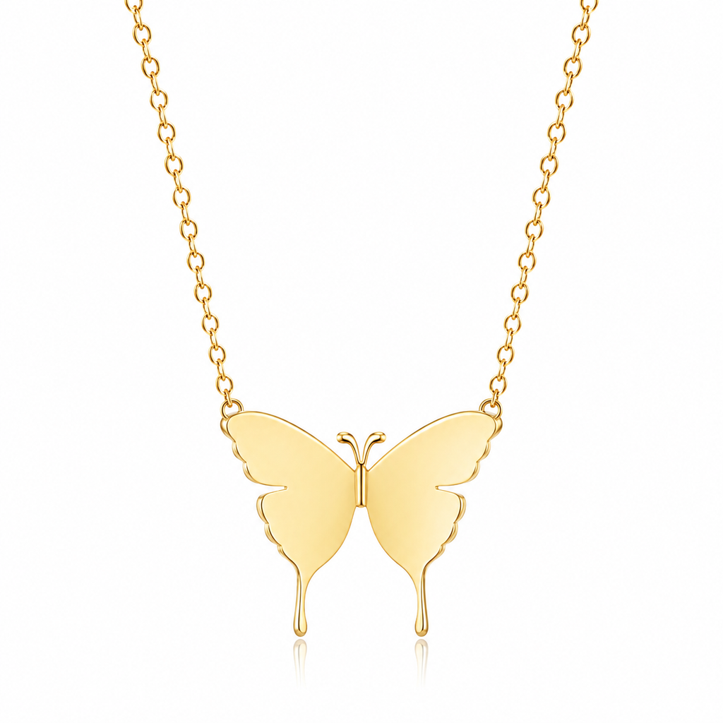 Butterfly Grace Necklace – Elegant Minimalist Butterfly Pendant
