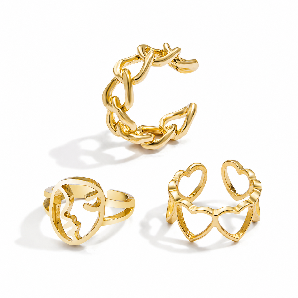 Butterfly Charm Ring Set
