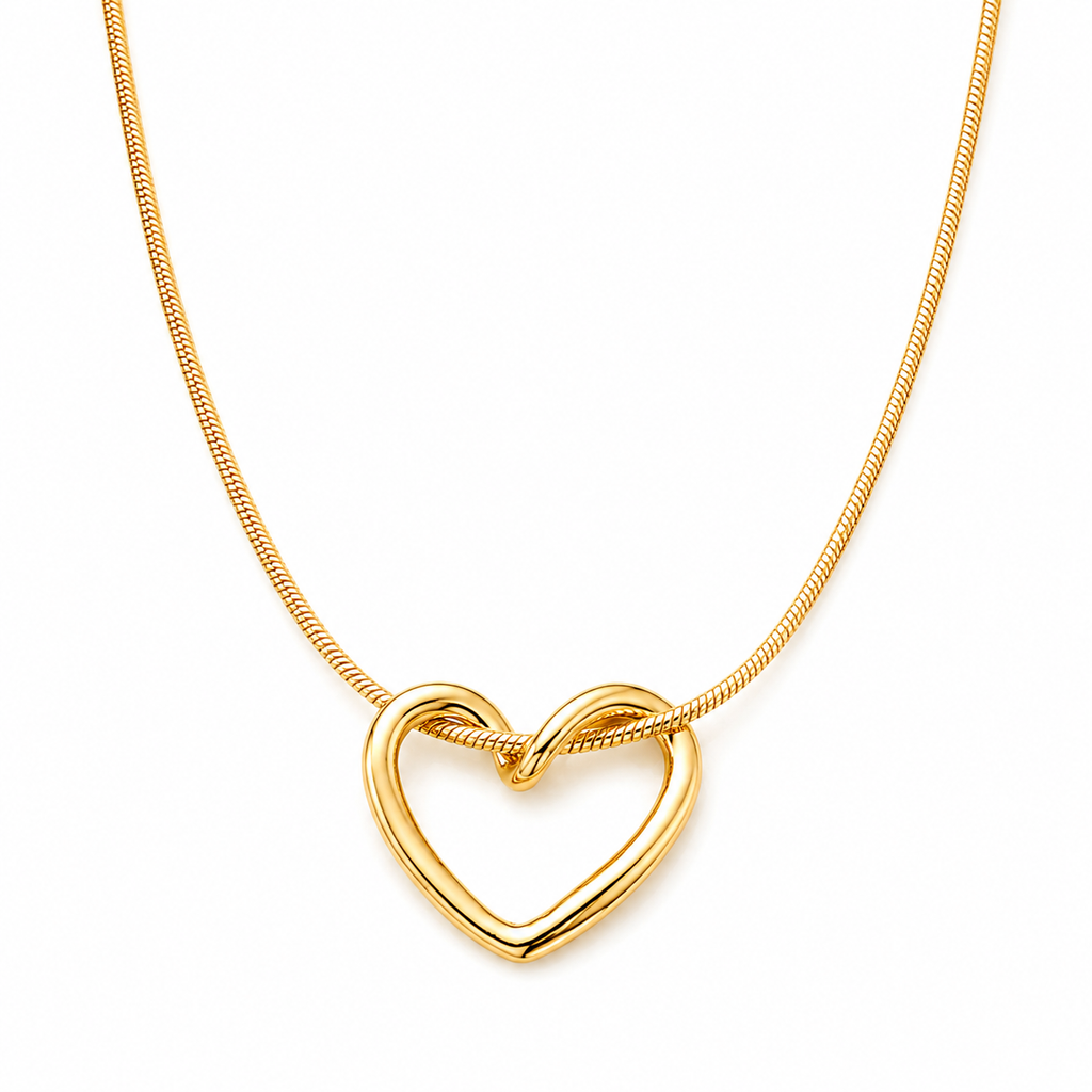 Open Heart Necklace – Minimalist Love Pendant