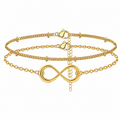Infinity Layered Bracelet – 14K Gold Filled Adjustable Chain Bracele