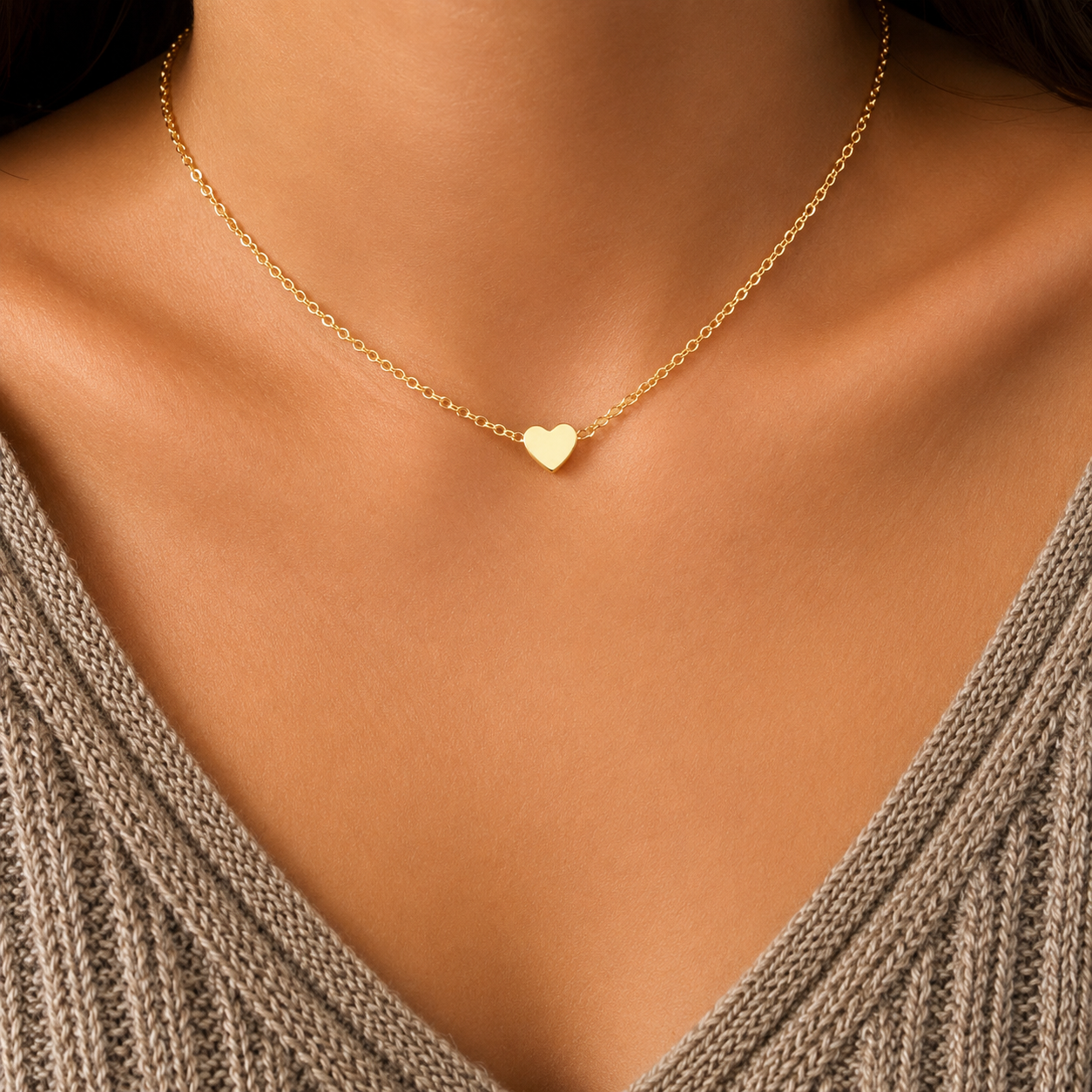 Heart & Soul Necklace – Minimalist Heart Choker