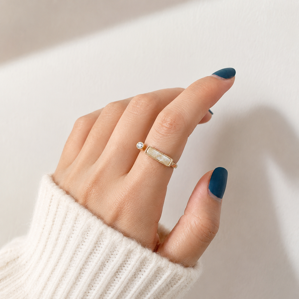 Marble Grace Ring – Vintage Zircon Statement Ring