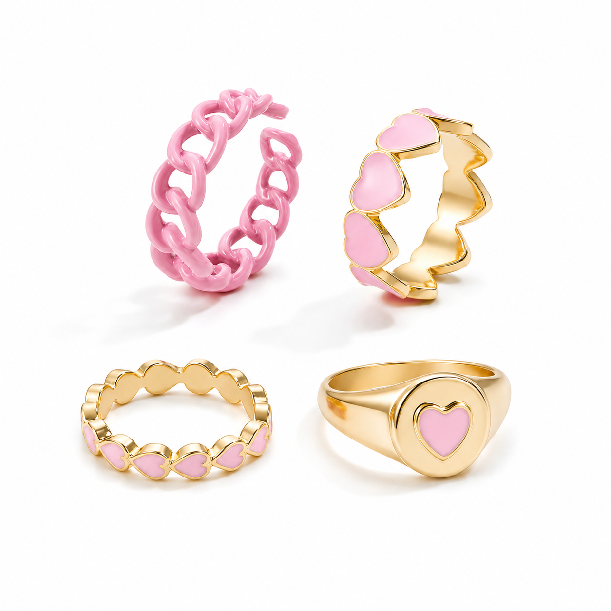 Butterfly Charm Ring Set