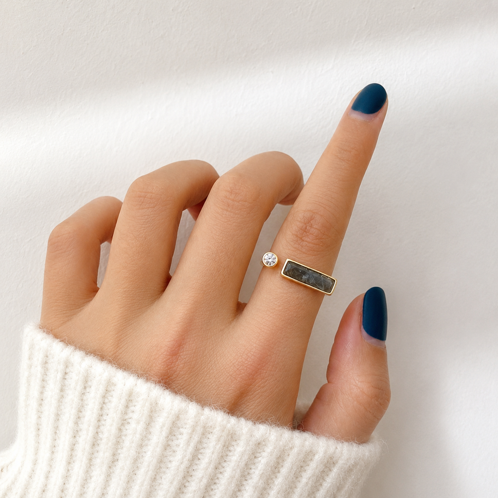 Marble Grace Ring – Vintage Zircon Statement Ring