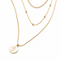 Celestial Rose Layered Necklace – 18K Gold Plated Multi-Layer Pendant Necklace