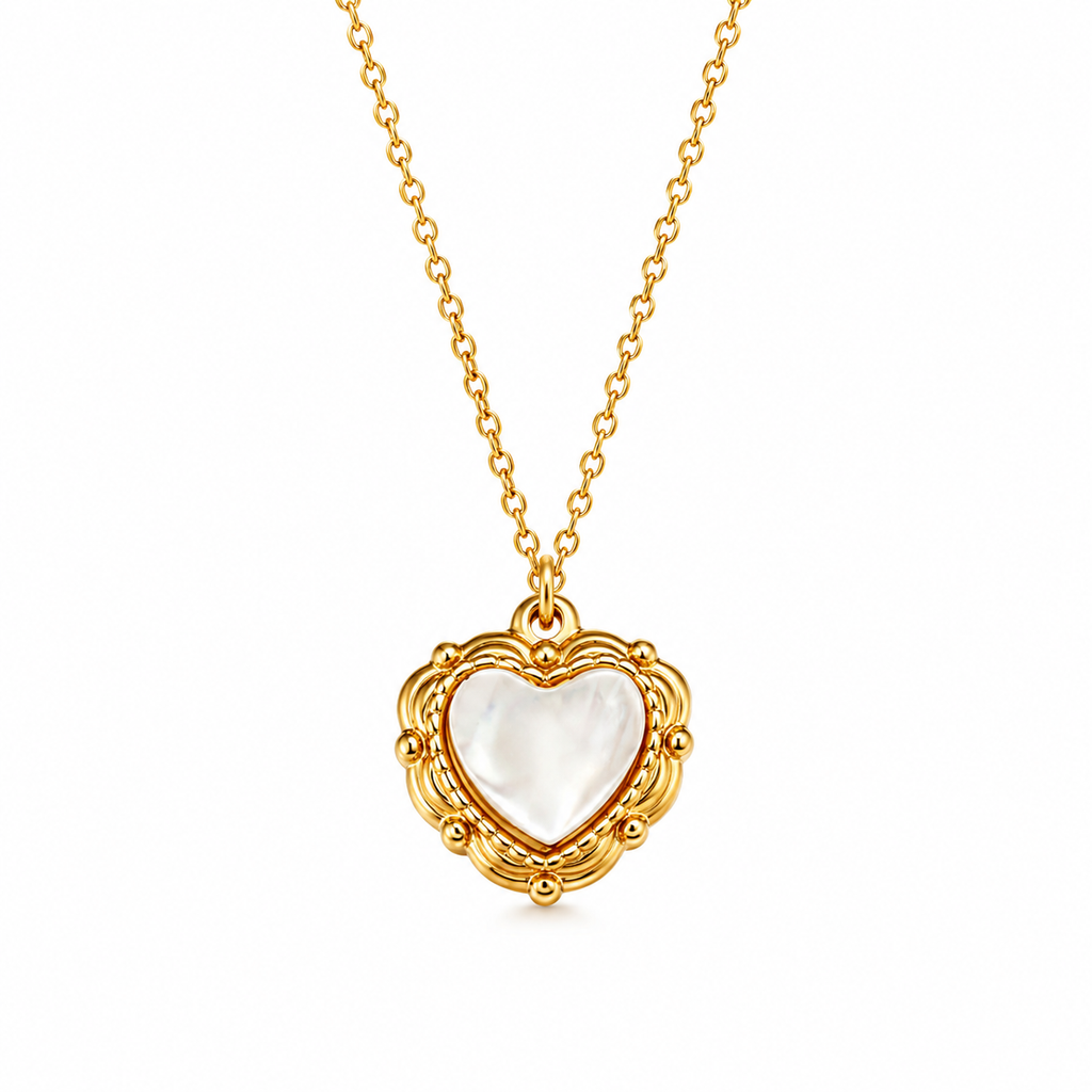 Vintage Heart Shell Necklace