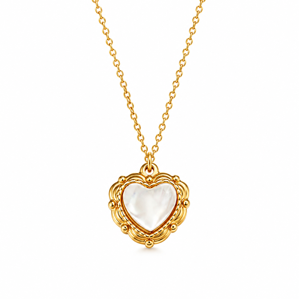 Vintage Heart Shell Necklace