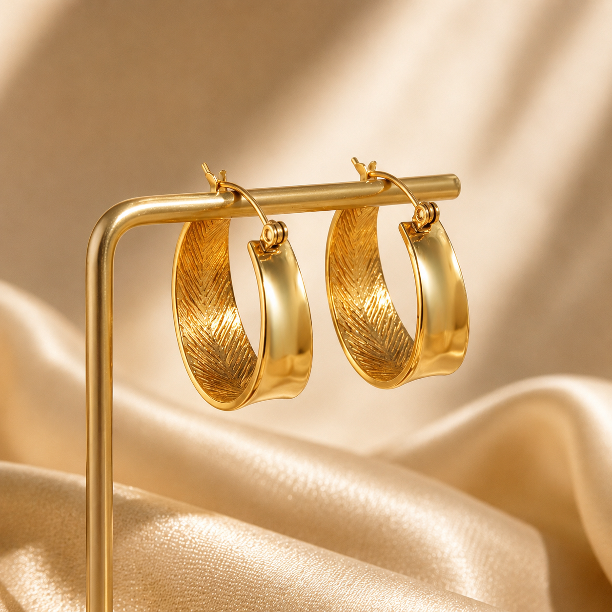 Geometric Gold Hoop Earrings – Modern Luxury Collection