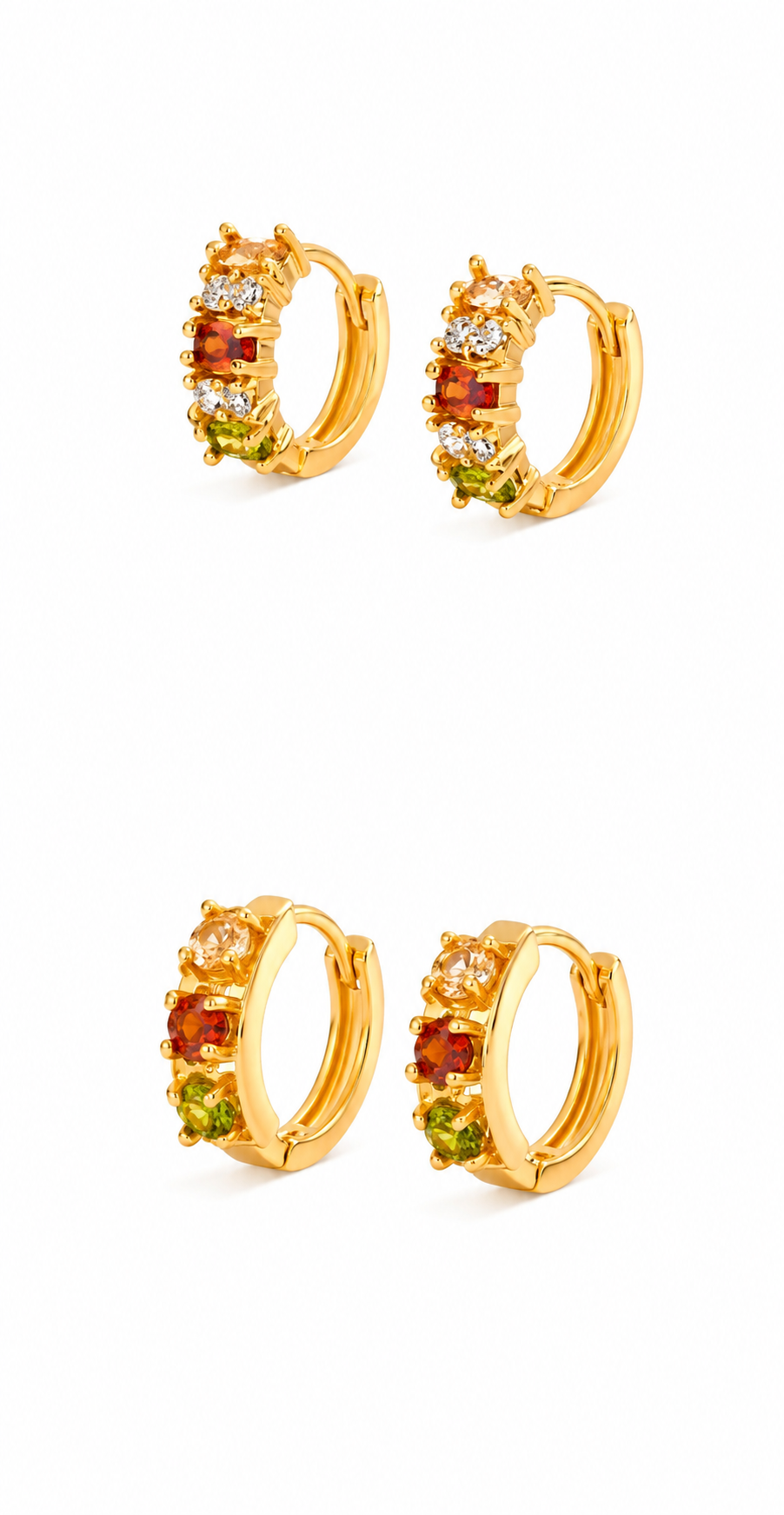 Bloom Crystal Huggie Earrings – Floral Luxury Collection