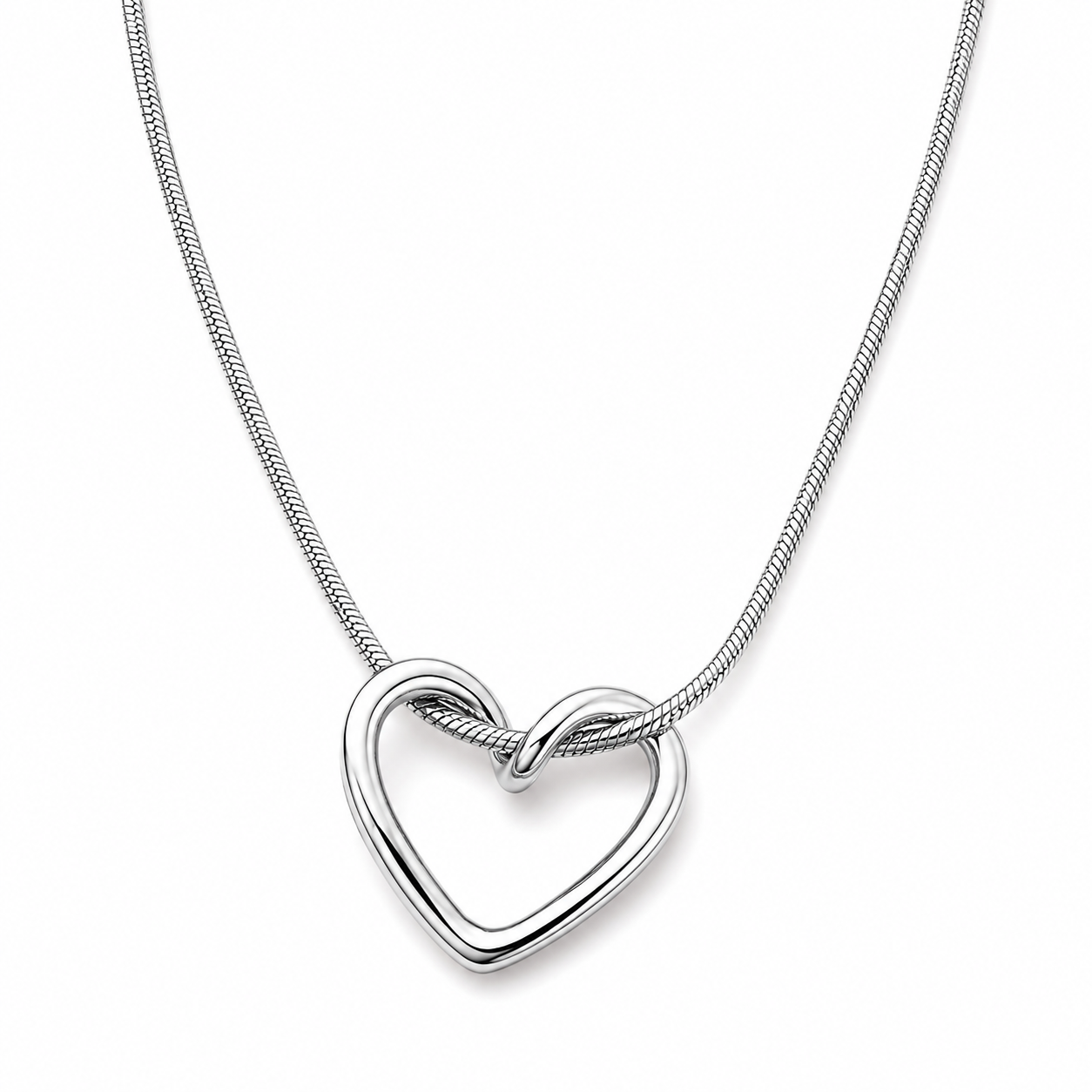 Open Heart Necklace – Minimalist Love Pendant