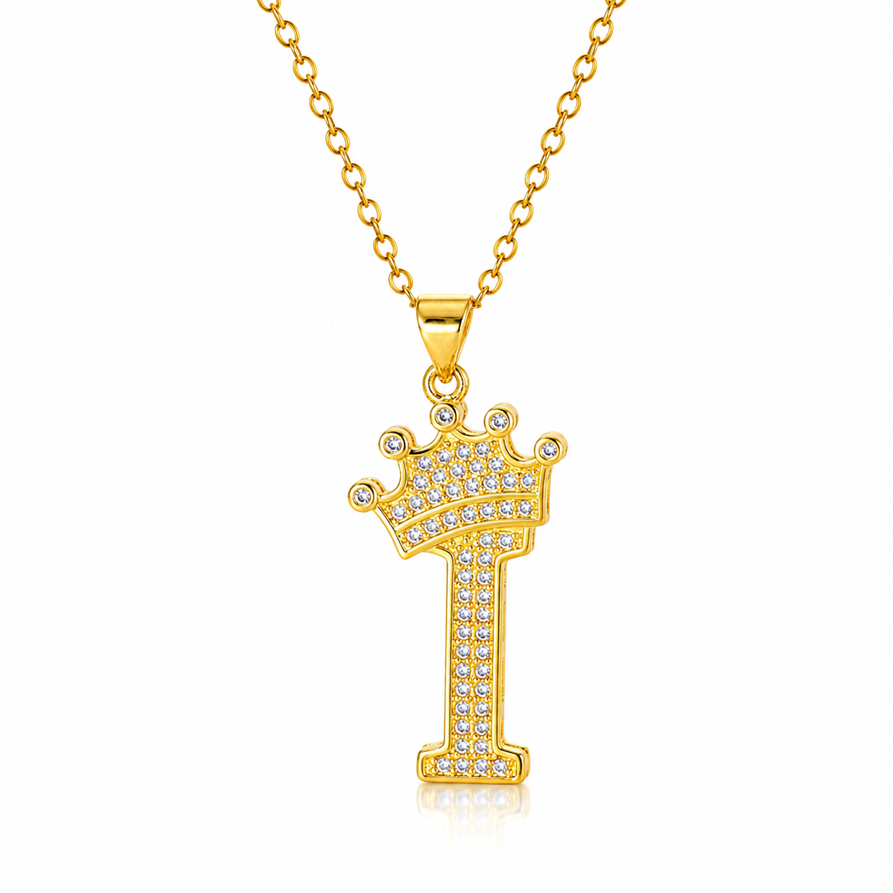 Royal Initial Crown Necklace