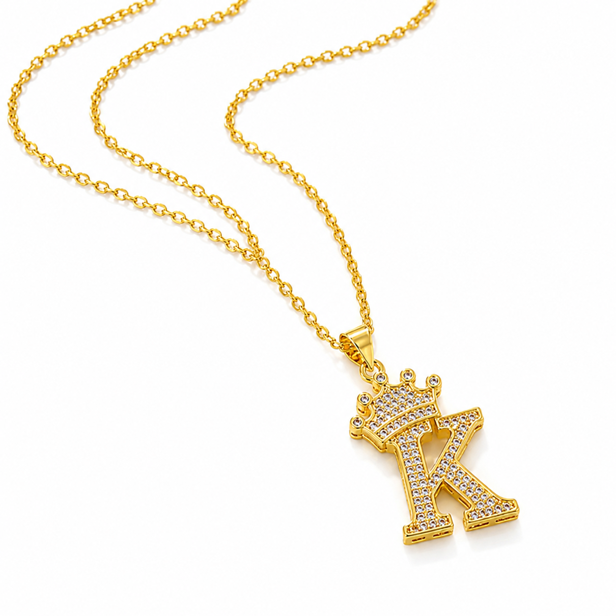 Royal Initial Crown Necklace