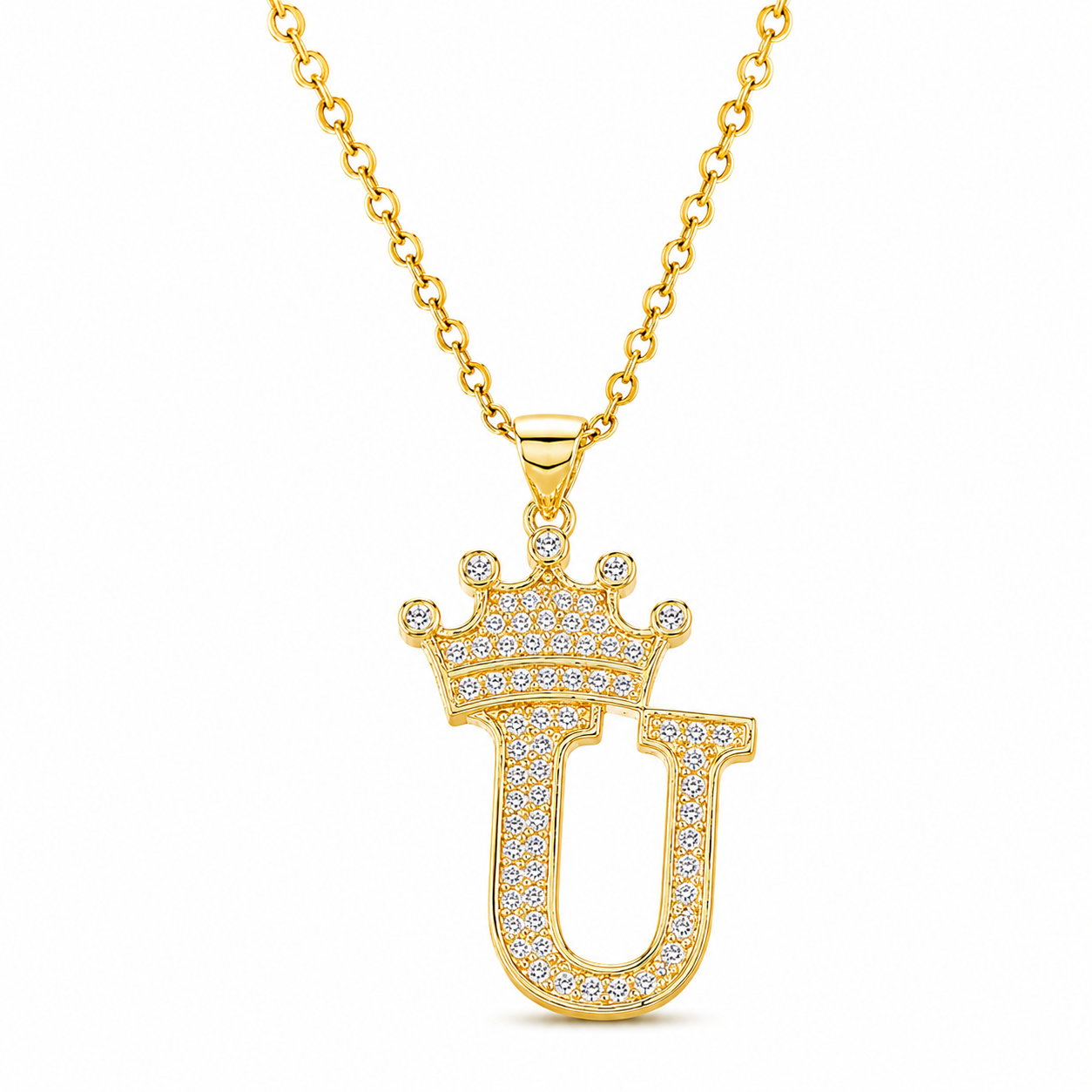 Royal Initial Crown Necklace
