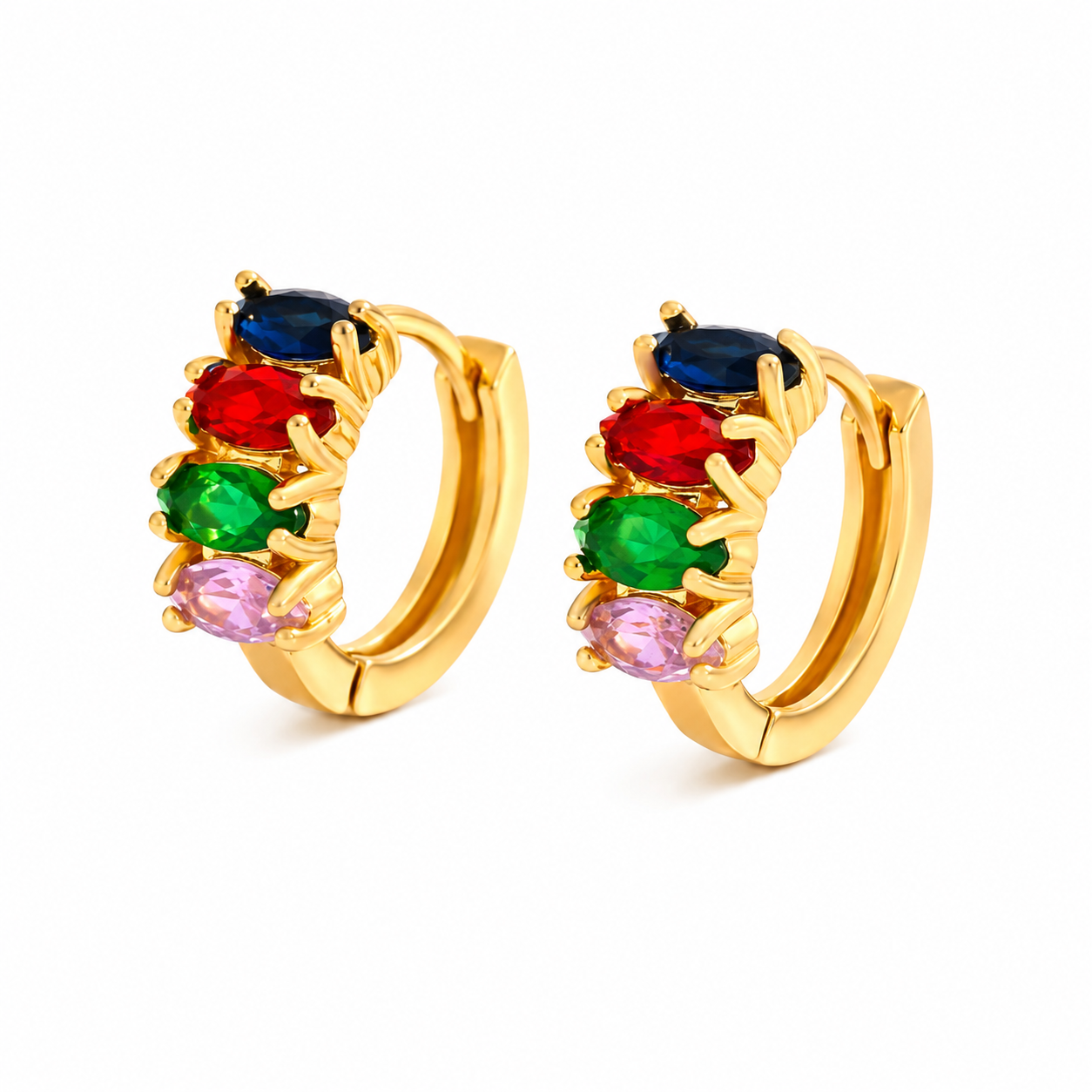 Bloom Crystal Huggie Earrings – Floral Luxury Collection
