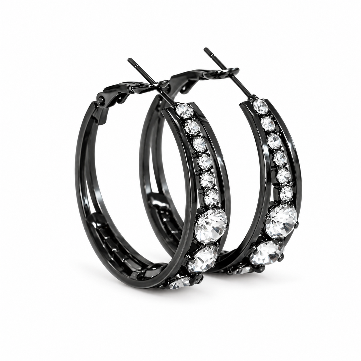 Crystal Luxe Hoop Earrings – Sparkling Zircon Elegance