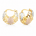 Julia 18K Gold Hoop Earrings – Chic Geometric Bead Collection