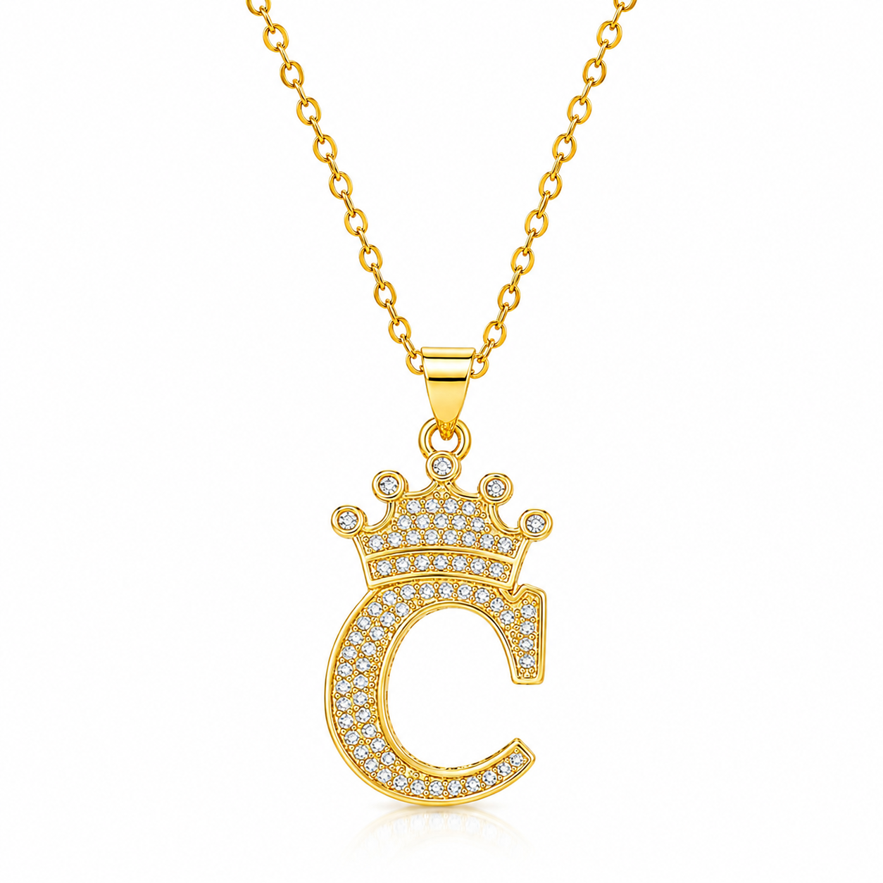 Royal Initial Crown Necklace