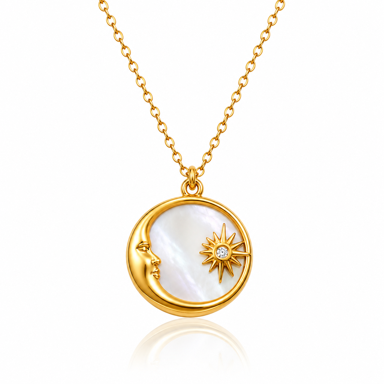 Moon Pearl Pendant Necklace