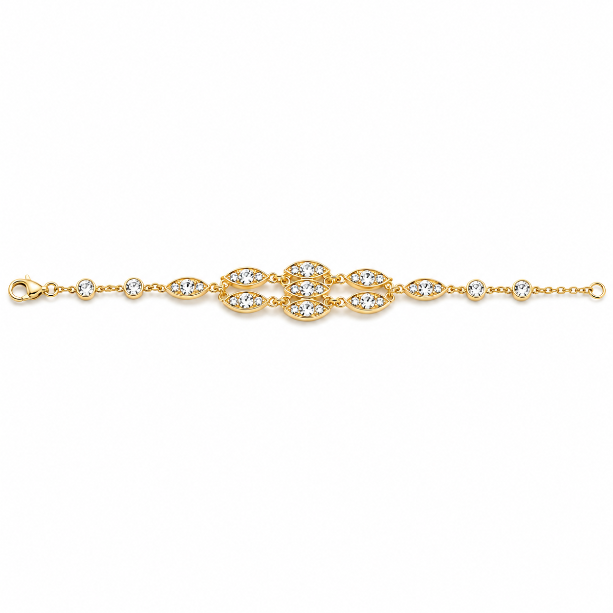 Noble Crystal Gold Bracelet – Luxury Rhinestone Elegance for Wom