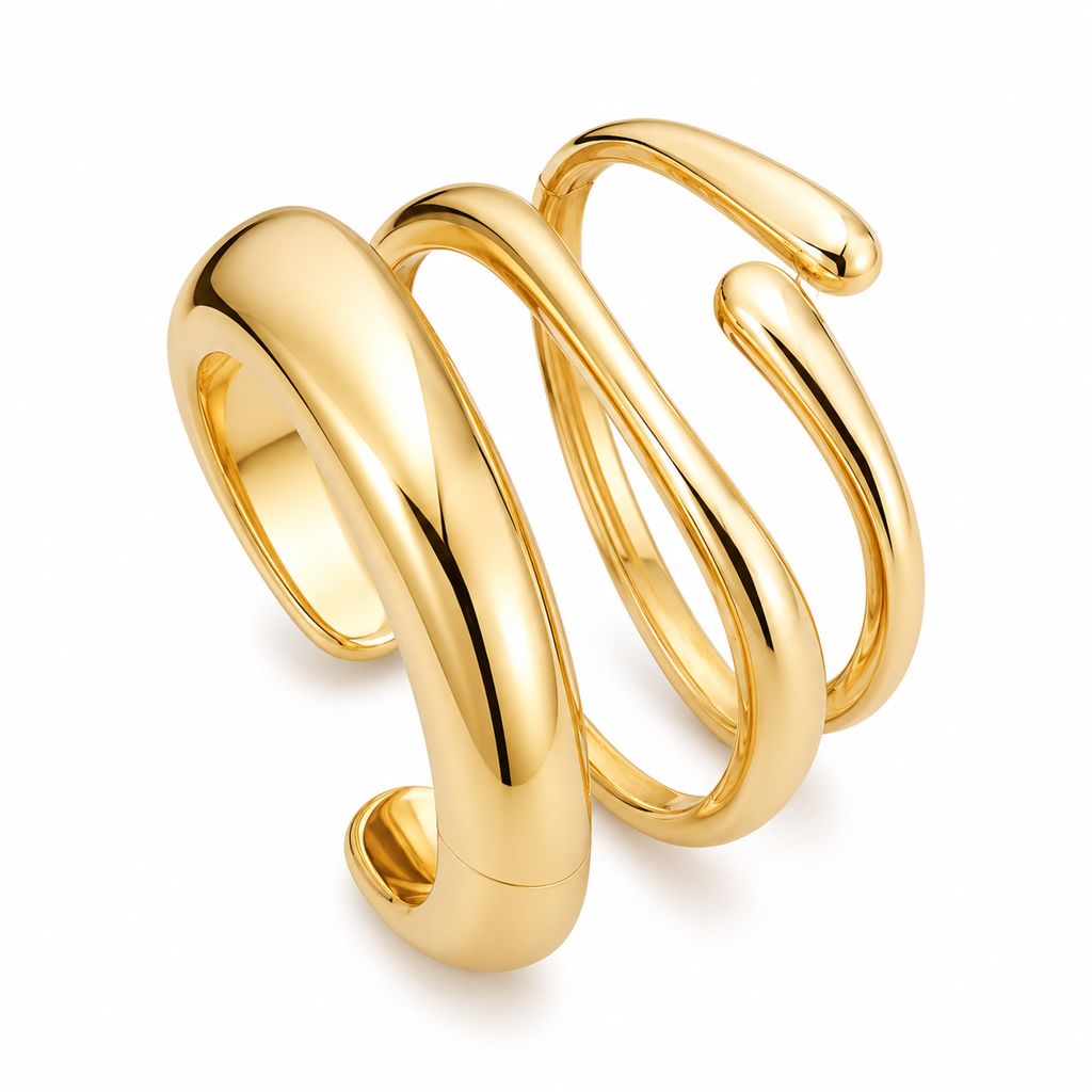 Sculpted Cuff Bangle – Modern Luxury Statement Bracelet