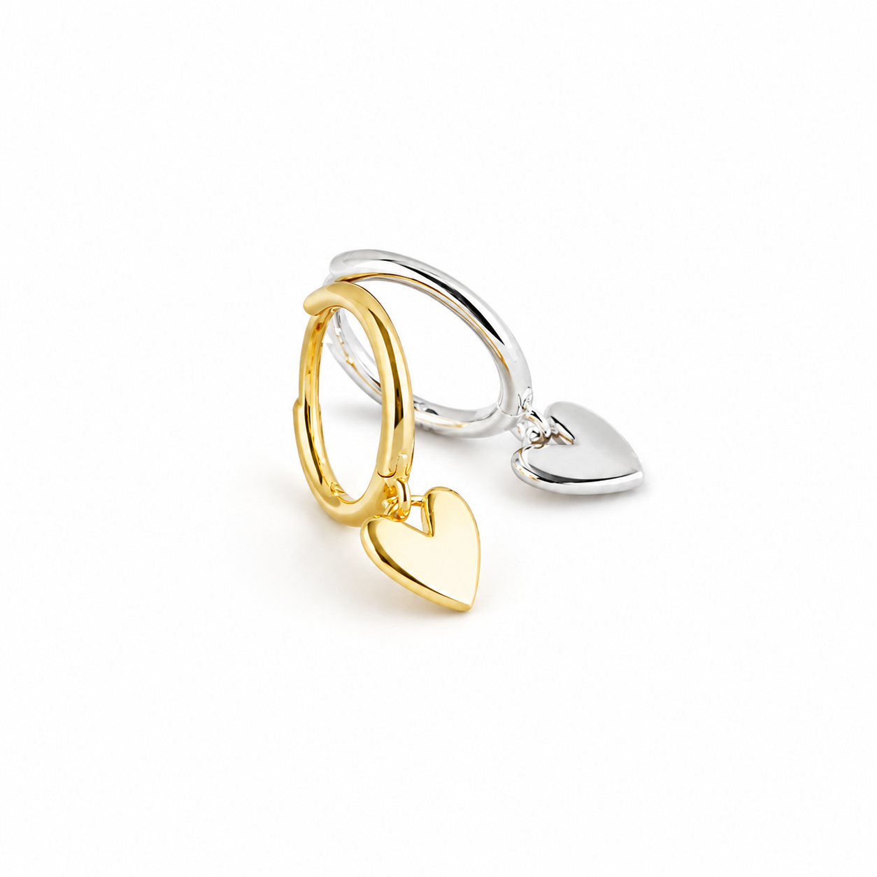 Love Heart Hoop Earrings – Minimalist Gold Charm Earrings