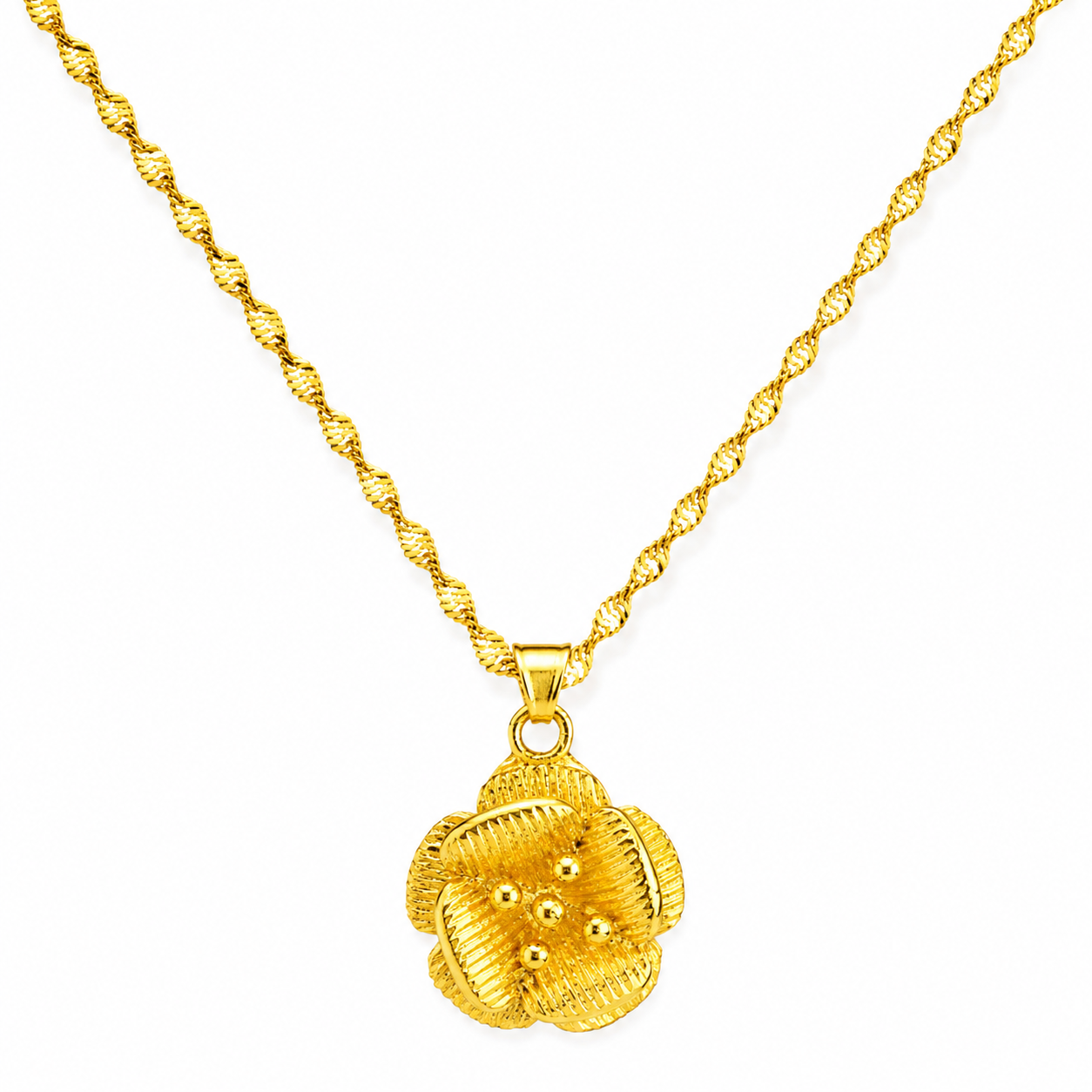 Lucky Clover Necklace – 18K Gold-Plated Four Leaf Pendant