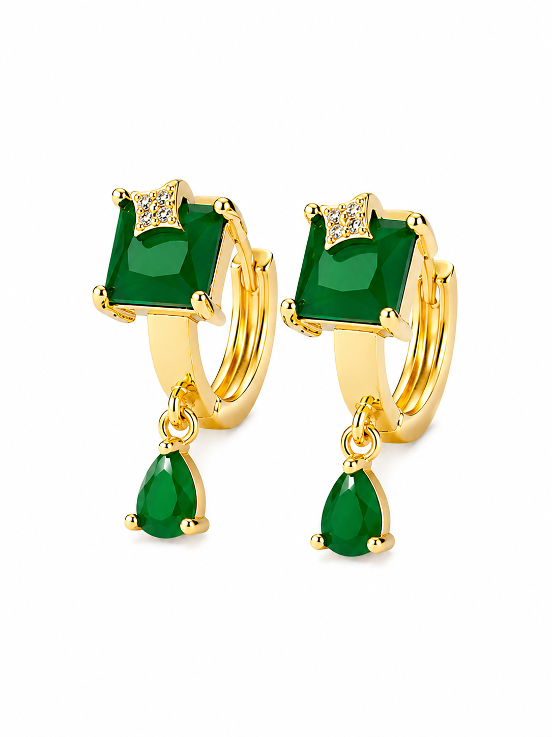 Emerald Drop Earrings – Vintage Luxury Crystal Collection